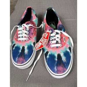 Vans Off The Wall Unisex M8.5 W10 Tie Dye Low Top Blue Pink White Shoes 721356
